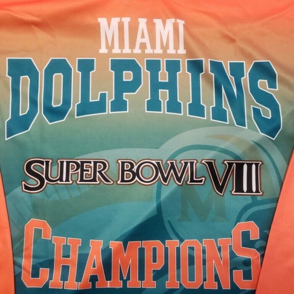 NFL Miami Dolphins Super Bowl VIII Champions Hood Long Sleeve Tee Mens Medium - Picture 3 of 8